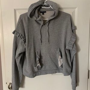 TOPSHOP hoodie with ruffles